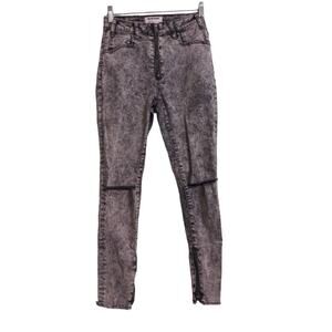 One Teaspoon Womens Jeans High Waist Freebird II Tapered Gray Distressed Fray 26